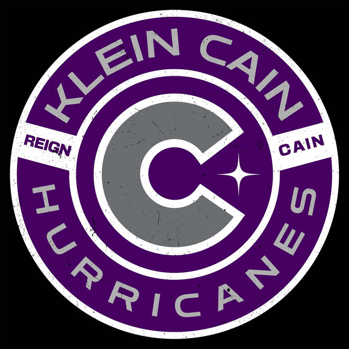 Close-up view of Klein Cain High School Hurricanes Women's Black SoftStyle T-shirt 239