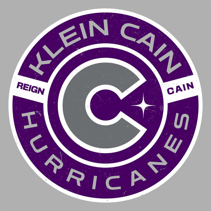 Close-up view of Klein Cain High School Hurricanes Unisex 3/4 Sleeve Raglan T-shirt 239