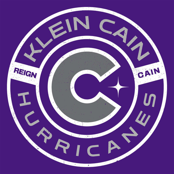 Close-up view of Klein Cain High School Hurricanes Purple Classic Unisex T-shirt 239