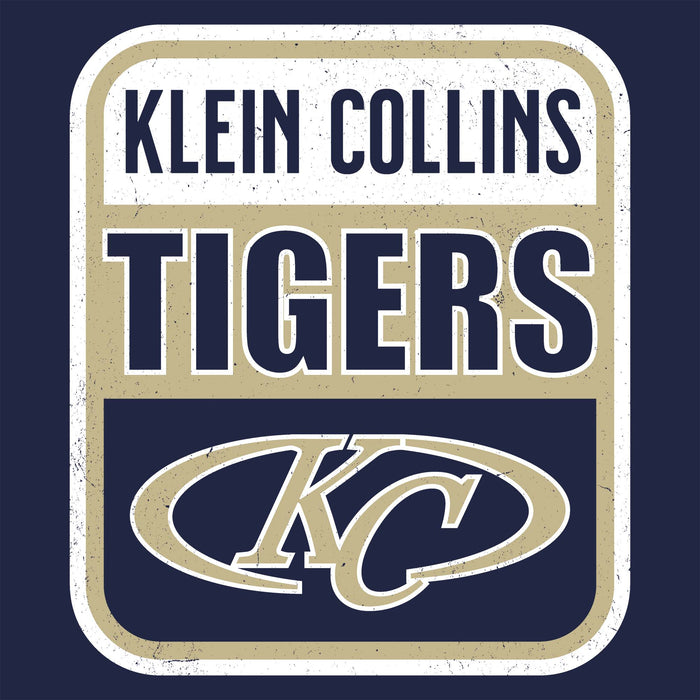 Close-up view of Klein Collins High School Tigers Classic Unisex Navy T-shirt 001