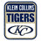 Close-up view of Klein Collins High School Tigers Unisex 3/4 Sleeve Raglan T-shirt 001