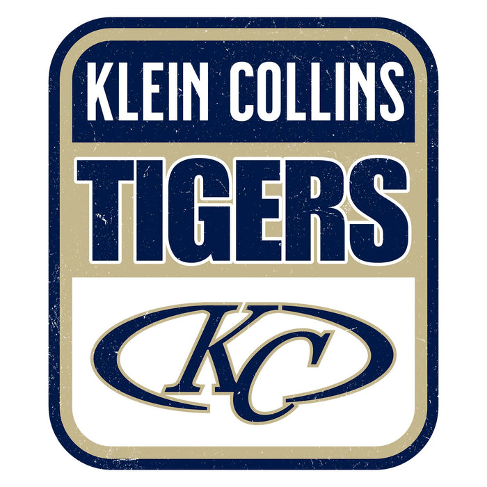 Close-up view of Klein Collins High School Tigers Unisex 3/4 Sleeve Raglan T-shirt 001
