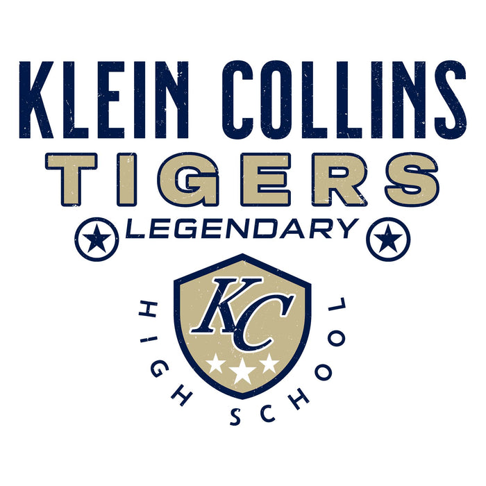 Close-up view of Klein Collins High School Tigers Unisex 3/4 Sleeve Raglan T-shirt 003