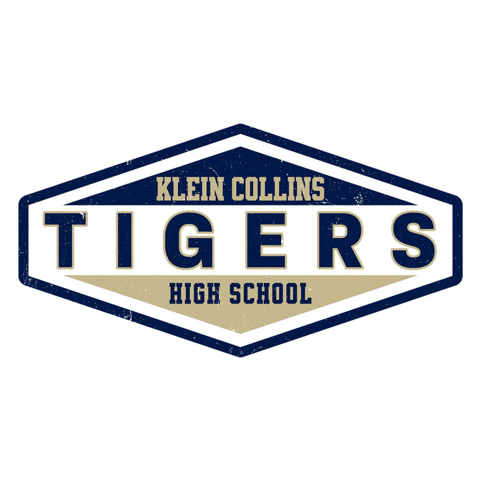 Close-up view of Klein Collins High School Tigers Unisex 3/4 Sleeve Raglan T-shirt 009