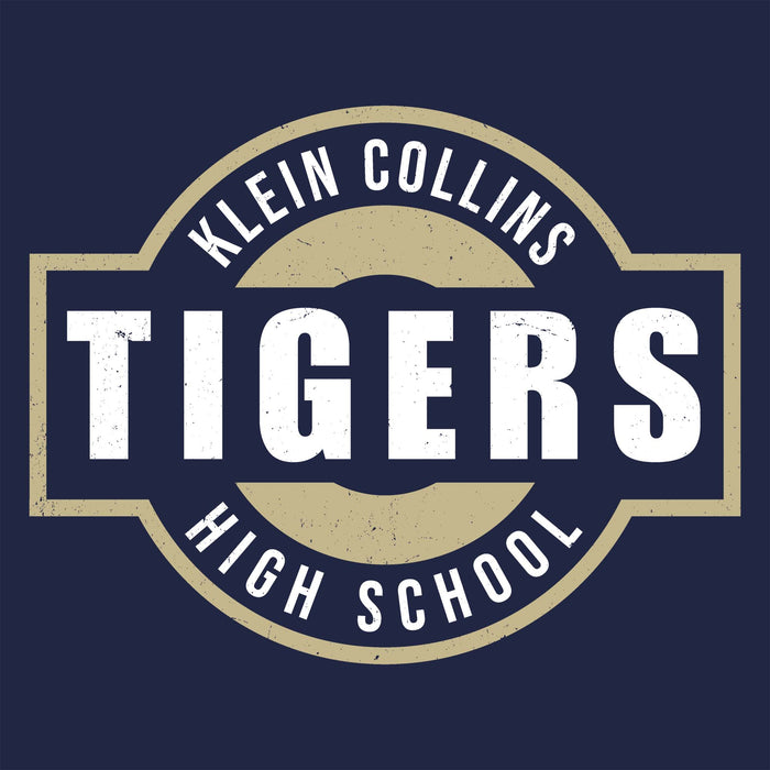 Close-up view of Klein Collins High School Tigers Women's Navy Blue SoftStyle T-shirt 011