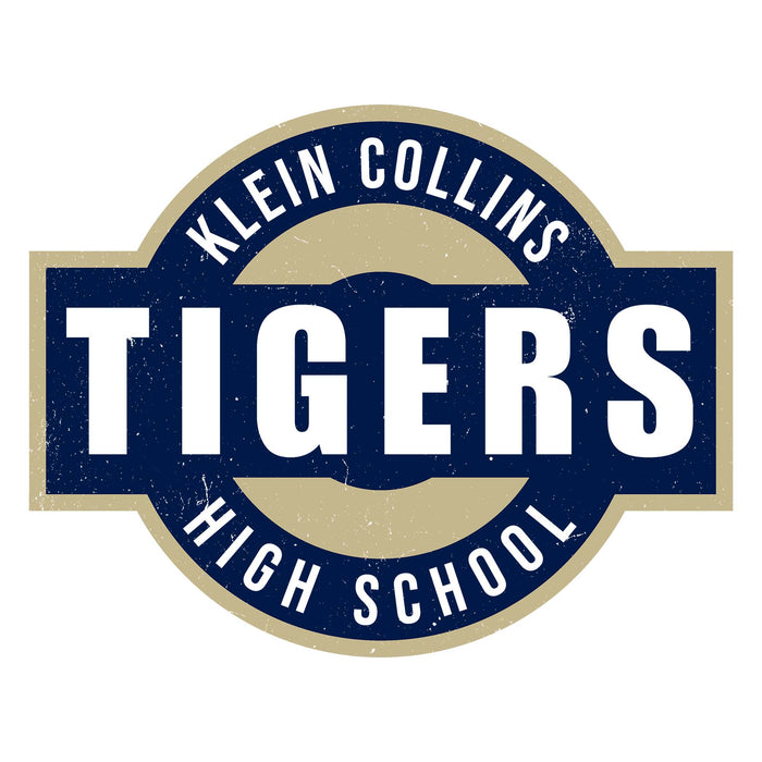 Close-up view of Klein Collins High School Tigers Unisex 3/4 Sleeve Raglan T-shirt 011