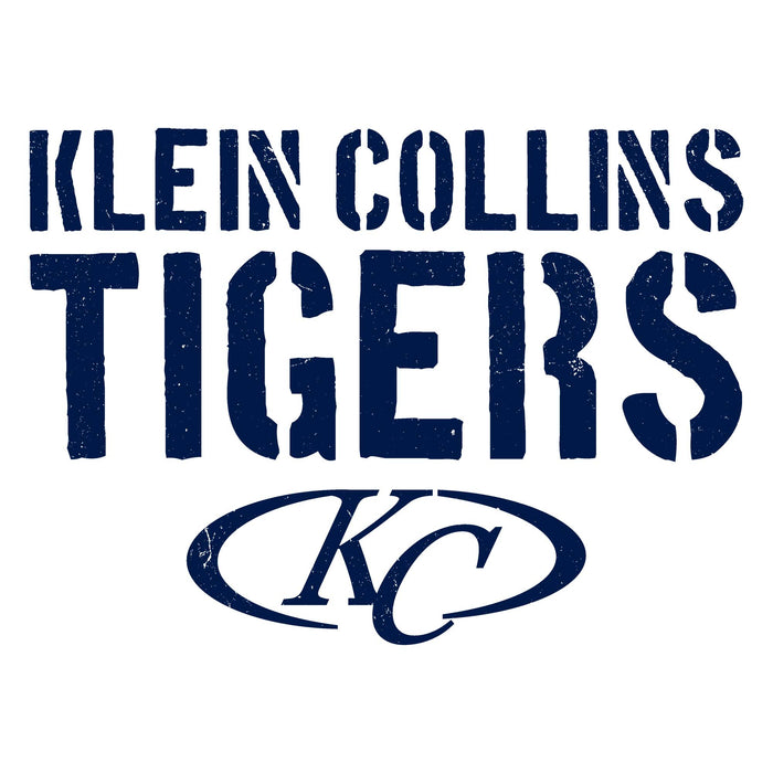 Close-up view of Klein Collins High School Tigers Unisex 3/4 Sleeve Raglan T-shirt 017