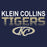 Close-up view of Klein Collins High School Tigers Classic Unisex Navy T-shirt 024