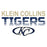 Close-up view of Klein Collins High School Tigers Unisex 3/4 Sleeve Raglan T-shirt 024