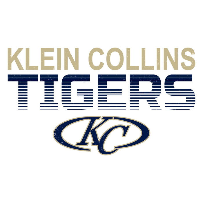Close-up view of Klein Collins High School Tigers Unisex 3/4 Sleeve Raglan T-shirt 024