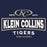 Close-up view of Klein Collins High School Tigers Classic Unisex Navy T-shirt 202