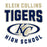 Close-up view of Klein Collins High School Tigers Unisex 3/4 Sleeve Raglan T-shirt 204