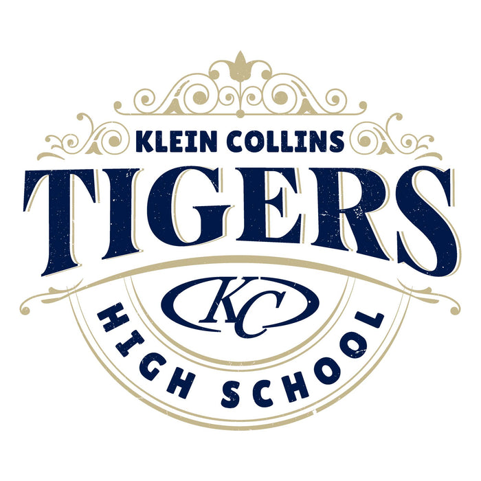 Close-up view of Klein Collins High School Tigers Unisex 3/4 Sleeve Raglan T-shirt 211