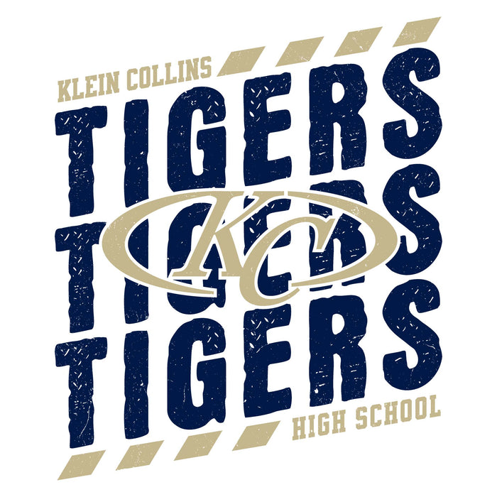 Close-up view of Klein Collins High School Tigers Unisex 3/4 Sleeve Raglan T-shirt 223