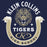Close-up view of Klein Collins High School Tigers Women's Navy Blue SoftStyle T-shirt 229