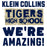 Close-up view of Klein Collins High School Tigers Unisex 3/4 Sleeve Raglan T-shirt 231