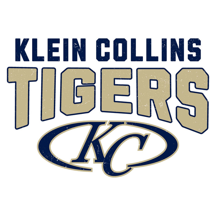 Close-up view of Klein Collins High School Tigers Unisex 3/4 Sleeve Raglan T-shirt 234