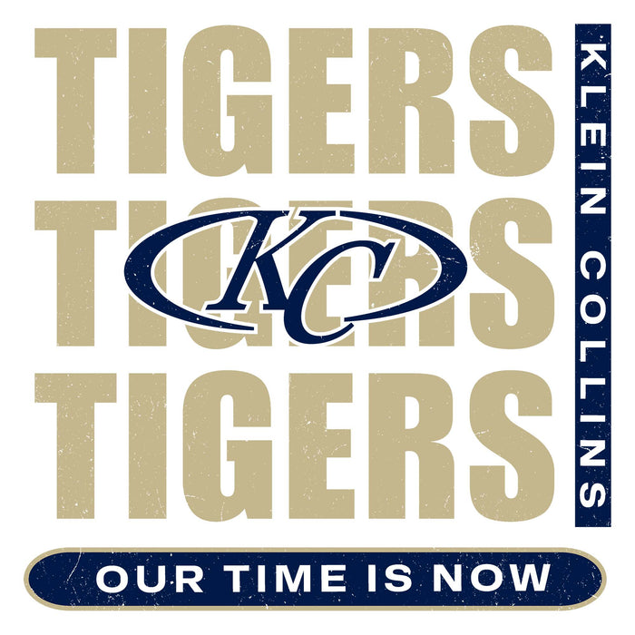 Close-up view Klein Collins High School Tigers Unisex 3/4 Sleeve Raglan T-shirt 235