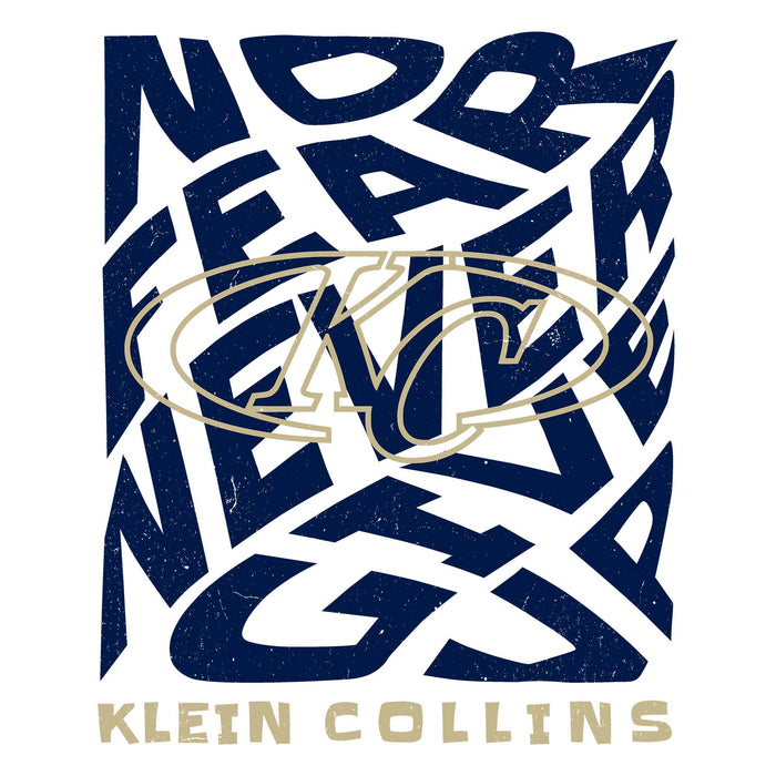 Close-up view of Klein Collins High School Tigers Unisex 3/4 Sleeve Raglan T-shirt 236
