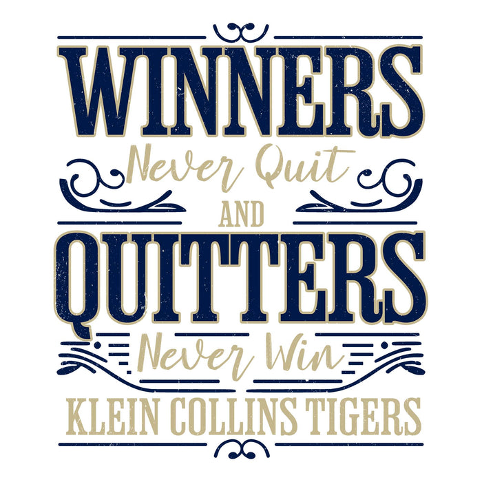 Close-up view of Klein Collins High School Tigers Unisex 3/4 Sleeve Raglan T-shirt 237