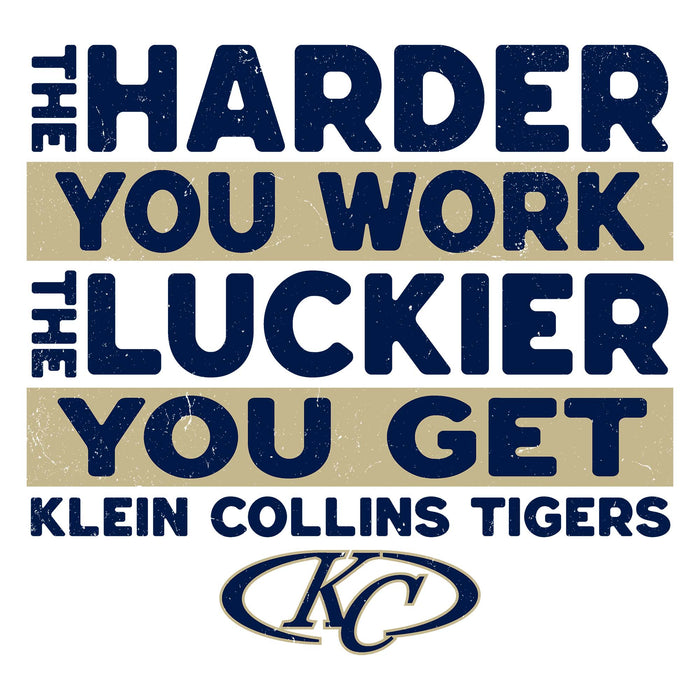 Close-up view of Klein Collins High School Tigers Unisex 3/4 Sleeve Raglan T-shirt 238
