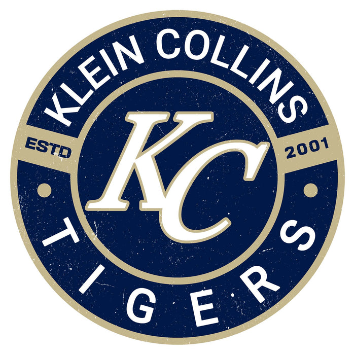Close-up view of Klein Collins High School Tigers Unisex 3/4 Sleeve Raglan T-shirt 239