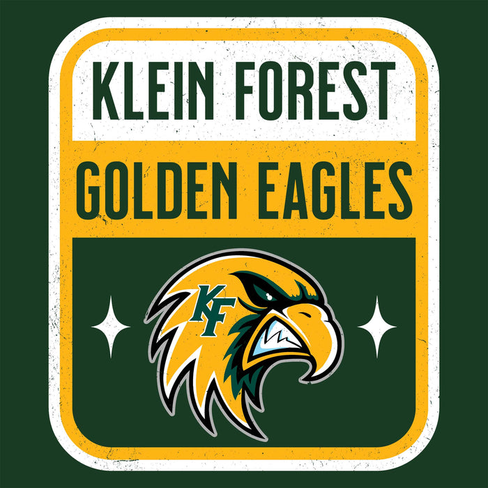 Close-up view of Klein Forest High School Golden Eagles Classic Unisex Forest Green T-shirt 001