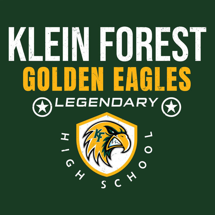 Close-up view of Klein Forest High School Golden Eagles Classic Unisex Forest Green T-shirt 003