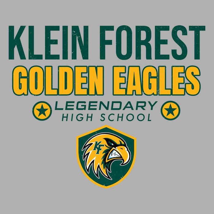 Close-up view of Klein Forest High School Golden Eagles Unisex 3/4 Sleeve Raglan T-shirt 003