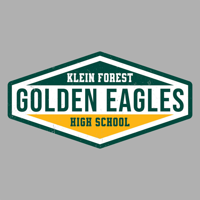 Close-up view of Klein Forest High School Golden Eagles Unisex 3/4 Sleeve Raglan T-shirt 009