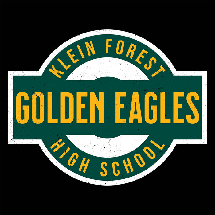 Close-up view of Klein Forest High School Golden Eagles Women's Black SoftStyle T-shirt 011