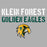 Close-up view of Klein Forest High School Golden Eagles Women's Sport Grey SoftStyle T-shirt 017