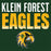 Close-up view of Klein Forest High School Golden Eagles Classic Unisex Forest Green T-shirt 024