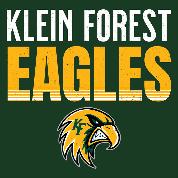 Close-up view of Klein Forest High School Golden Eagles Classic Unisex Forest Green T-shirt 024