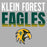 Close-up view of Klein Forest High School Golden Eagles Women's Sport Grey SoftStyle T-shirt 024