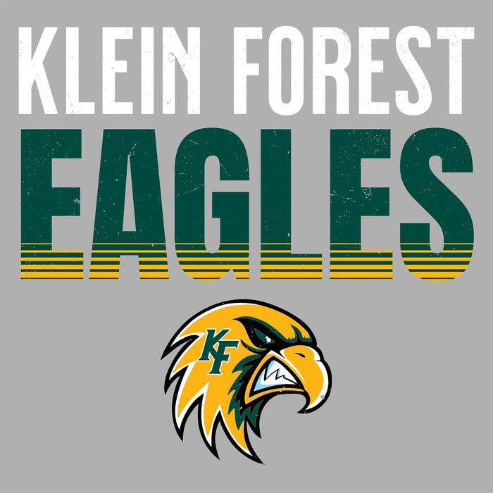 Close-up view of Klein Forest High School Golden Eagles Women's Sport Grey SoftStyle T-shirt 024