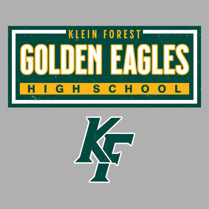 Close-up view of Klein Forest High School Golden Eagles Unisex 3/4 Sleeve Raglan T-shirt 049