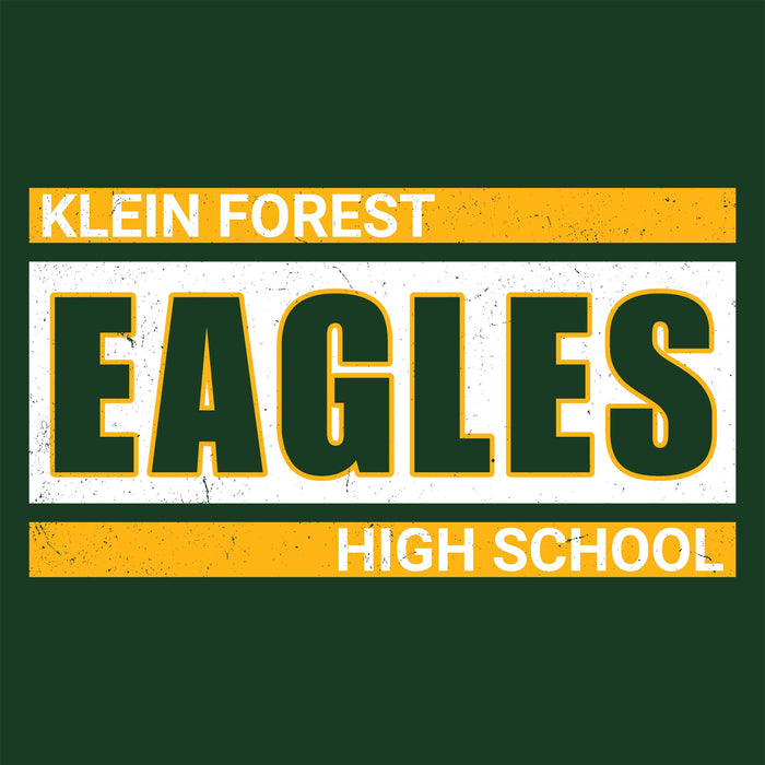 Close-up view of Klein Forest High School Golden Eagles Classic Unisex Forest Green T-shirt 098