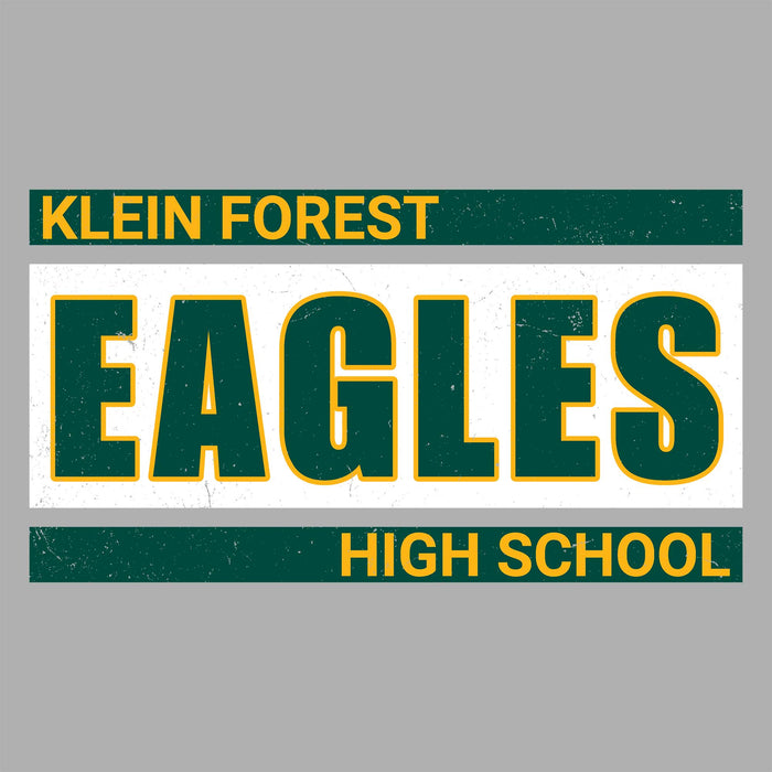 Close-up view of Klein Forest High School Golden Eagles Unisex 3/4 Sleeve Raglan T-shirt 098