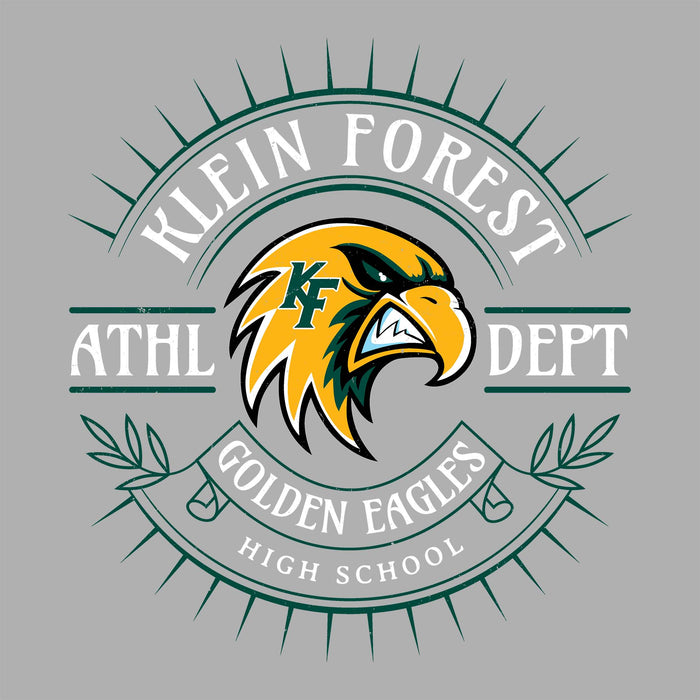 Close-up view of Klein Forest High School Golden Eagles Unisex 3/4 Sleeve Raglan T-shirt 201