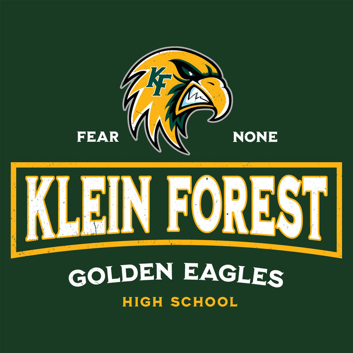 Close-up view of Klein Forest High School Golden Eagles Classic Unisex Forest Green T-shirt 202