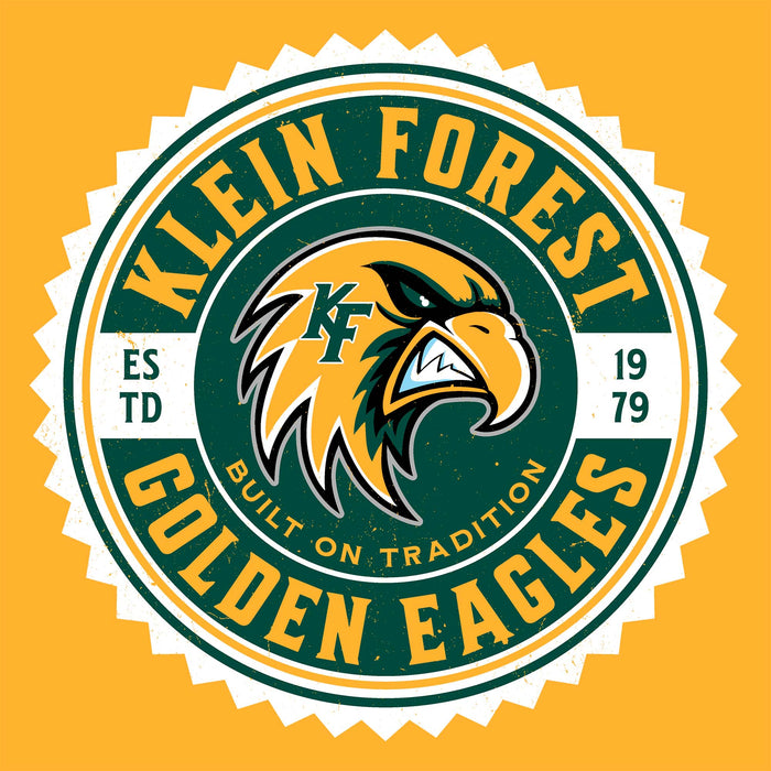 Close-up view of Klein Forest High School Golden Eagles Classic Unisex Gold T-shirt 203