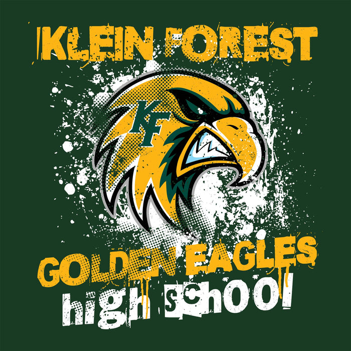 Close-up view of Klein Forest High School Golden Eagles Classic Unisex Forest Green T-shirt 205