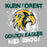 Close-up view of Klein Forest High School Golden Eagles Unisex 3/4 Sleeve Raglan T-shirt 205