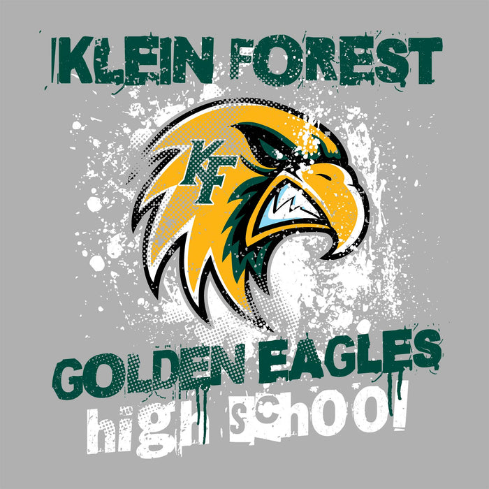 Close-up view of Klein Forest High School Golden Eagles Unisex 3/4 Sleeve Raglan T-shirt 205