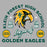 Close-up view of Klein Forest High School Golden Eagles Unisex 3/4 Sleeve Raglan T-shirt 208