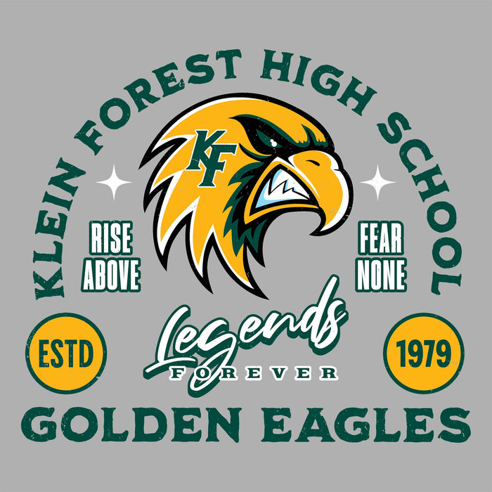 Close-up view of Klein Forest High School Golden Eagles Unisex 3/4 Sleeve Raglan T-shirt 208