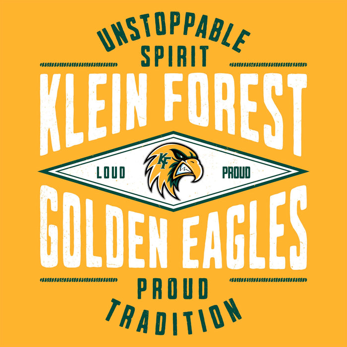 Close-up view of Klein Forest High School Golden Eagles Classic Unisex Gold T-shirt 210