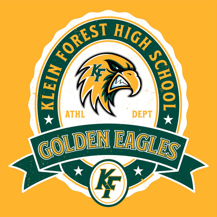 Close-up view of Klein Forest High School Golden Eagles Classic Unisex Gold T-shirt 212