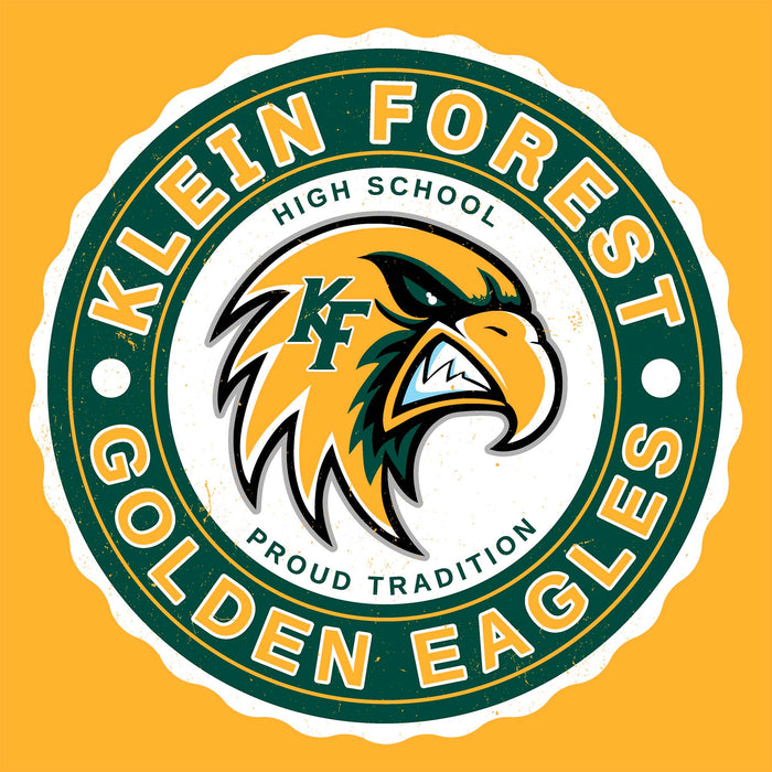 Close-up view of Klein Forest High School Golden Eagles Classic Unisex Gold T-shirt 216